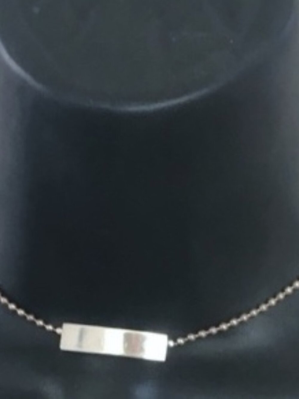Auth Solid 925 GUCCI (w Serial #) Ball Chain Monogrammed Plate Choker Chain - Picture 3 of 8